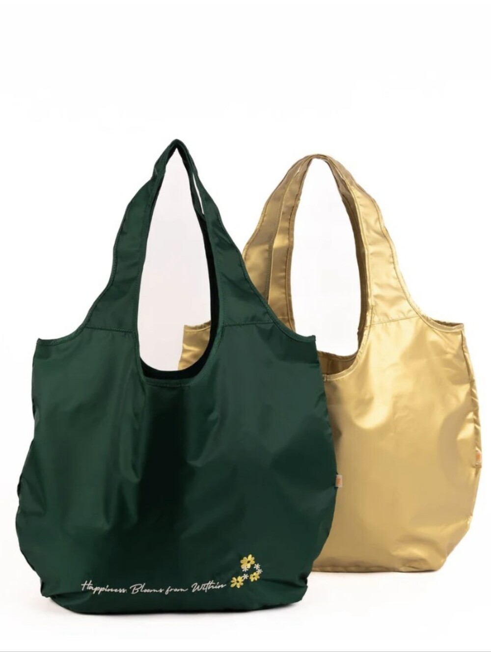 Lug Green and Gold Reusable Tote Bag Set